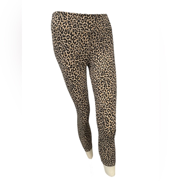 J.Crew Women’s Small Leopard Print Stretch Leggings Tan Black Animal Print - Picture 2 of 10